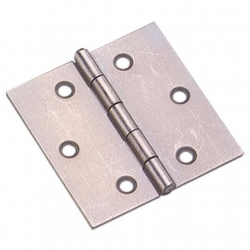CHARNIERE CARREE 80x80mm PERCEE FRAISEE ACIER ZINGUE BLANC