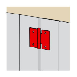 CHARNIERE CARREE 80x80mm PERCEE FRAISEE ACIER ZINGUE BLANC