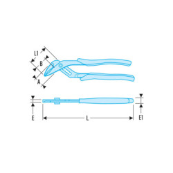 PINCE MULTIPRISE 1000V 250mm 180A.VE