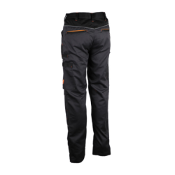 Pantalon multipoches Praguo polyester coton 245g Noir/ orange