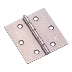 CHARNIERE CARREE 40x40mm PERCEE FRAISEE ACIER ZINGUE BLANC