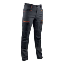 Pantalon femme stretch genouillères Charlotte 300g Gris nuit/noir