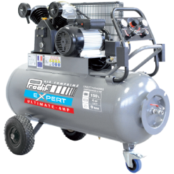 Compresseur bi-cylindres 150 litres moteur mono 4cv.débit 21,6m3/h restitué