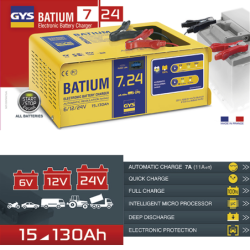 Chargeur de batterie automatique 6-12-24 V Batium 7-24