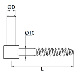 GOND VIS BOIS Ø14mm LONG 84mm.