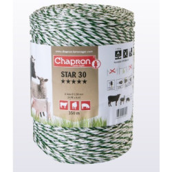 Cordon de clôture torsadé STAR 30 avec 6 conducteurs inox Ø 0.30 mm Rouleau de 350m