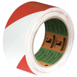 RUBAN ADHESIF VINYLE PLASTIFIE - 33MX50MM - ZEBRE JAUNE/NOIR