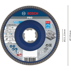 DISQUE A LAMELLES 125 G040 ACIER X-LOCK