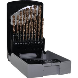 Coffret de 19 Forets à métaux taillés meulés HSS FURIUS Ø1 à 10mm Queue cylindrique affûtage pointe