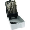 Coffret de 25 forets à métaux rectifiés HSS Ø1 à 13mm Queue cylindrique pointe en croix