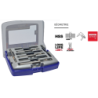 Coffret de 8 pièces 4 tarauds HSS GUN M4 à M8 + 4 forets HSS extra courts taillés meulés pointe en croix