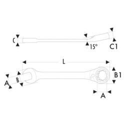 CLE MIXTE A CLIQUET 9mm EXPERT