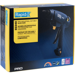 Pistolet à colle éléctrique 220W, 220V pour bâtons de colle Ø12mm Rapid EG340 en boite carton