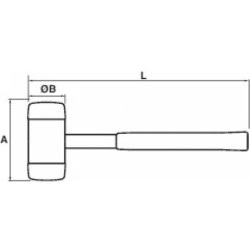 Maillet à embouts TPU interchangeables 40mm manche tubulaire poignée caoutchouc