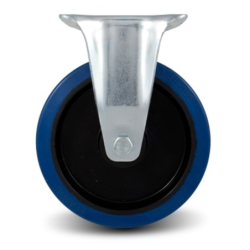 Roulette fixe à platine Bandage caoutchouc bleu non-tachant