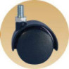 Roulette jumelée pivotante sans frein Fixation par tige filetée Polyamide noir
