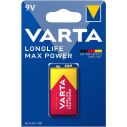 PILE ALCALINE Longlife Max Power 6LR61 9V VARTA (blister 1 pce)