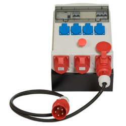 COFFRET DE CHANTIER MONO/TRI 6 PRISES + ARRET D'URGENCE SUR SUPPORT