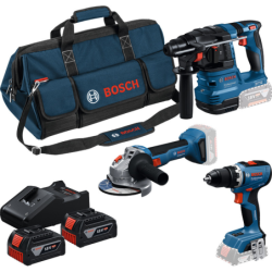 Pack de Visseuse GSR 18V-65 + Meuleuse GWS 18V-8 + Perforateur GBH 18V-22 + 2 batteries + chargeur