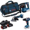 Pack de Visseuse GSR 18V-65 + Meuleuse GWS 18V-8 + Perforateur GBH 18V-22 + 2 batteries + chargeur
