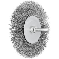 Brosse métallique plate sur tige 6 mm fil acier RBU