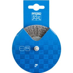 Brosse métallique plate sur tige 6 mm fil acier RBU