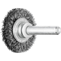 Brosse métallique plate sur tige 6 mm fil acier RBU