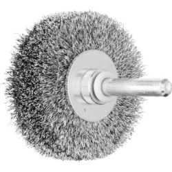 Brosse métallique plate sur tige 6 mm fil acier RBU
