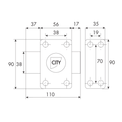 VERROU A BOUTON CITY25 CYLINDRE 30mm VARIE BRZ