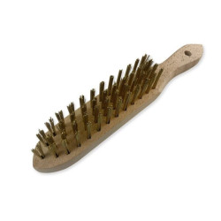 BROSSE METALLIQUE A MANCHE FIL ACIER TREMPE PLAT 4 RANGS 280x35mm