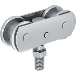 Monture à galet acier,pivotante,réglable en hauteur, SPORTUB,pour rail 35x30mm Mantion 0633A