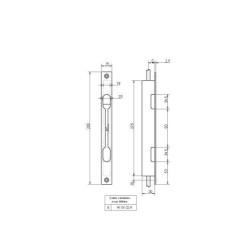 SERRURE 2 POINTS A LEVIER 32/30 axe tringle 20,50mm