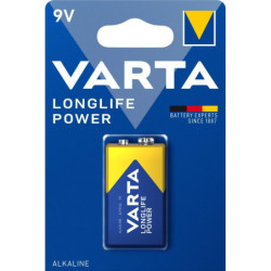 PILE ALCALINE Longlife Power 6LR61 9V VARTA (blister 1 pce)