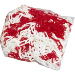 CHAINE SIGNALISATION 10 mm ROUGE BLANC ( SAC 25M )