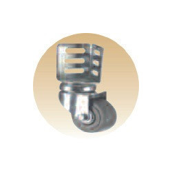 Roulette pivotante sans frein Diam. 50mm fixation équerre 55x35mm Roue à bandage caoutchouc gris