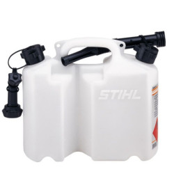 BIDON COMBINE TRANSPARENT 5 L CARBURANT+ 3 L HUILE AVEC BEC ACCORDEON