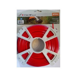 FIL DE COUPE CARRE NYLON ROUGE Ø2.7mm x 68m BOBINE