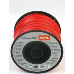 FIL DE COUPE CARRE NYLON ROUGE Ø2.7mm x 215m BOBINE