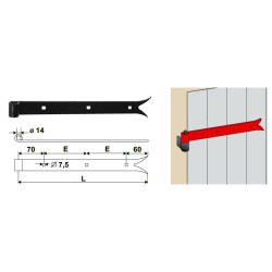 PENTURE QUEUE DE CARPE PERCEE 35 X 5 D.14 LONG 700 MM