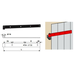 PENTURE DROITE PERCEE 40x6 Ø16mm LONG 700mm