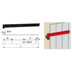 PENTURE DROITE PERCEE 50x8 Ø20mm LONG 1000mm