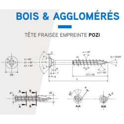 ROCKET INOX 18/10 5 X 60/35 TETE FRAISEE POZI