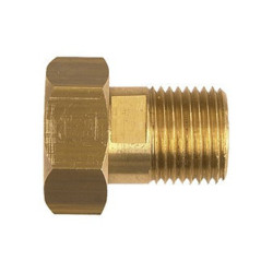 Raccord compteur laiton 2 pieces a ecrou mobile femelle 20x27,male 15x21