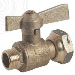 ROBINET D'ARRET POUR COMPTEUR Mâle 3/4 ECROU TOURNANT 3/4 Manette papillon