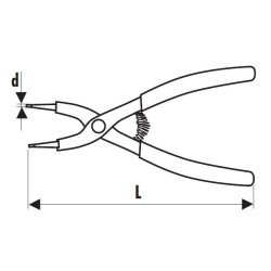 PINCE.CIRCLIPS OUVR BECS DROITS -D19-60MM