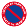 DISQUE 300 mm DEFENSE DE STATIONNER SORTIE DE SECOURS