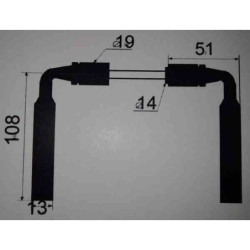 BEQUILLE DBLE TORSADEE NOIRE 7X110 1P