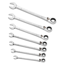 JEU DE 7 CLES MIXTES A CLIQUET EXPERT 8-19mm sur rack de rangement