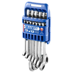 JEU DE 7 CLES MIXTES A CLIQUET EXPERT 8-19mm sur rack de rangement