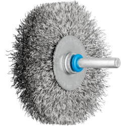 Brosse métallique plate sur tige 6 mm fil Inox RBU